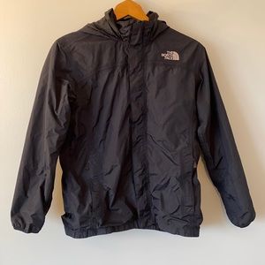 Boys Northface Zip-Up Black Windbreaker Lightweight